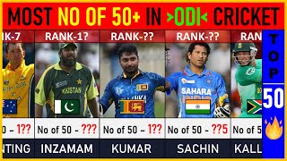 Most 50+/Fifty plus In ODI Cricket History : Top 50 | Cricket List | ODI Cricket