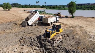 Great bulldozer \u0026 dump trucks work very well talented skills (SHANTUI \u0026 TONGFENG)