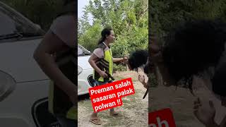 preman  babak belur salah sasaran palak intel polwan cantik #shorts