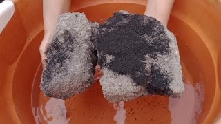 Dusty crunchy gritty grainy texture crumble DRY on floor and Water 💦💦 satisfying sound asmr