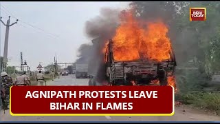 Agnipath Protests Day 4: Stone Pelting, Violence Erupts In Bihar's Jehanabad; Truck \u0026 Buses Torched