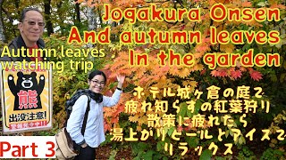 【Autumn Leaves watching 】Part 3. Autumn leaves only 5 minutes from the Hotel Jogakura.城ヶ倉ホテルの庭で紅葉狩り