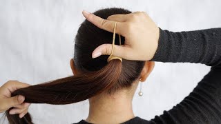 Simpe Bun Hairstyle Using A Rubber Band - Self Hair Style Girl Easy For Party \u0026 Wedding