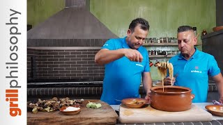 Mutton grill and mutton spaghetti casserole - Προβατίνα κοντοσούβλι και γιουβέτσι | Grill philosophy