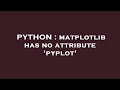 PYTHON : matplotlib has no attribute 'pyplot'