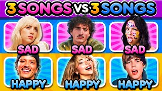 😭 SAD vs HAPPY 😁: Save One Song (3 Songs vs 3 Songs) | Music Quiz