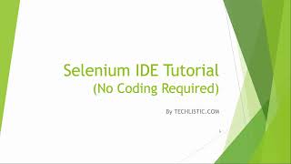 Selenium IDE Tutorial (No Coding Required)