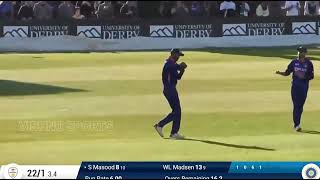 Arshdeep Singh gets Wicket India vs Derbyshire Cricket Live @derbyshiretv