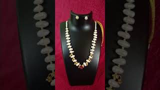 pearl drops/ముత్యాల నెక్లెస్/9701251334//#handmade #beads #pearls