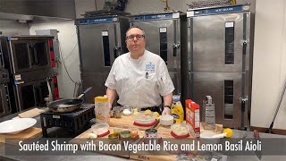 Jackpot Kitchen: Learn to Cook Sautéed Shrimp with Bacon Vegetable Rice \u0026 Lemon Basil Aioli