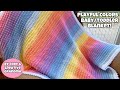 EASY CROCHET Playful Colors Baby Blanket Tutorial  #lionbrandyarn