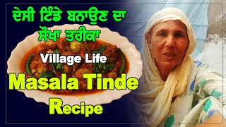 ਦੇਸੀ ਟਿੰਡਾ ਬਨਾਉਣ ਦਾ ਸੌਖਾ ਤਰੀਕਾ || Masala Tinda Recipe || By Punjabi Khana Vlog Channel