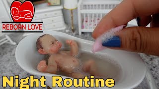 Night Routine of Mini Silicone baby feeding, changing and bath | Reborn Love