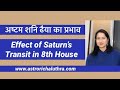 Effect of Ashtam Shani Dhaiyya (Saturn's Transit in 8 th House of Birth Chart) #shaniashtam