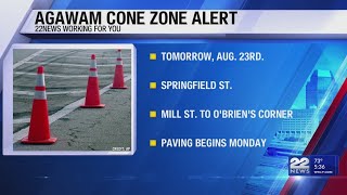 Road closures and traffic delays in Agawam during street repairs