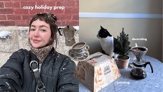 cozy holiday prep: decorating, painting and trying out my NuFACE