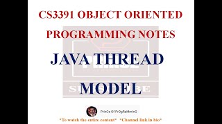 JAVA THREAD MODEL NOTES | CS3391 OBJECT ORIENTED PROGRAMMING NOTES | 2021 REGULATION CSE