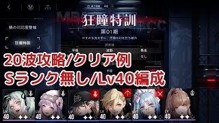 【無期迷途】「狂瞳特訓」16~20波攻略/Sランク無し/Lv40編成