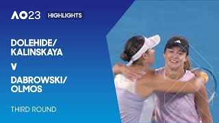 Dolehide/Kalinskaya v Dabrowski/Olmos Highlights | Australian Open 2023 Third Round