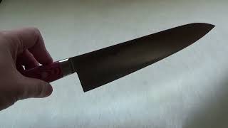 Suisin Premium INOX  Gyuto My Carta Handle Red White