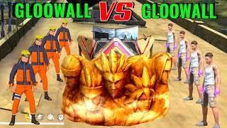 Gloowall VS Gloowall Skin Fight 😈 New NARUTO Bundle VS Gloowall Skin Challenge 😎 Garena Free Fire 🔥