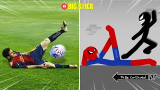 Real Football vs Stickman | Stickman Dismounting funny moments | Big Stick #5