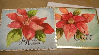 Watercolor Poinsettia Holiday Card
