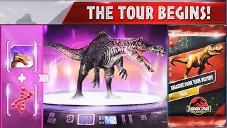 Jurassic World - New Dino Called  Spinotasuchus! Jurassic Park Tour Victory!