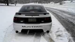 2004 Mustang GT  40th Anniversary Edition In the Snow, Exhaust and snowy Burnouts