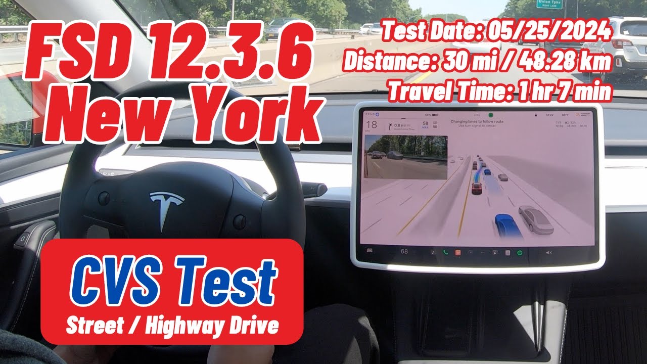 Tesla FSD (Supervised) V12.3.6 Test: CVS - YouTube