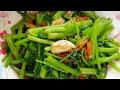 Stir Fried Morning Glory Recipe Thai food, easy method, delicious crispy vegetables