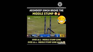 Arshdeep singh broke the middle stump #ipl#t20