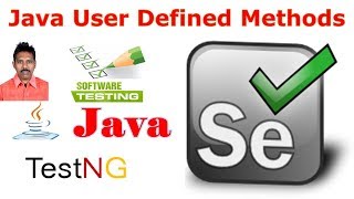 Selenium Tutorial For Beginners 15|Java For Selenium|User Defined Methods in Java|G C Reddy|