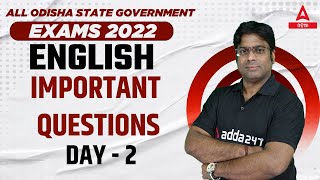 OSSC CGL, CGLRE, WEO, OMAS OPSC, Junior Assistant 2022 | English | Important Questions #2