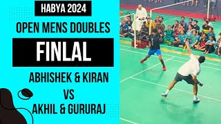 Mens doubles final | Abhishek & Kiran vs Akhil & Gururaj | HABYA 2024