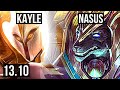 KAYLE vs NASUS (TOP) | 72% winrate, 3/1/7 | KR Master | 13.10