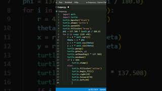 Sunflower graphic turtle python #coding #programming #python #shorts