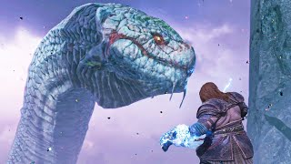 Thor Destroys World Serpent And Send It Back In Time (Giant Snake Time loop) - God Of War Ragnarok