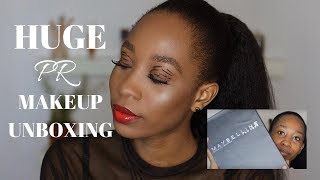 HUGE PR UNBOXING!!!  Using only Maybelline products, LFDW makeup inspired look.