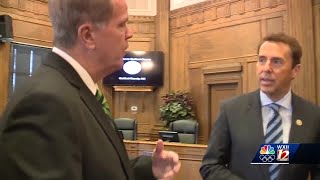 Congressman Mark Walker doesn't address question about breaking into secure hearing last week.