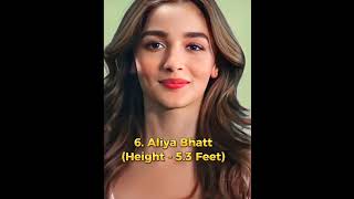 Top Bollywood Actress and their Real Height #shorts #trending #short #actress #youtubeshorts