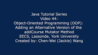 EECS1021 Java Tutorial 44
