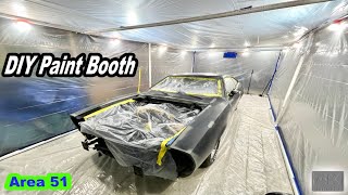 We have the car inside of The DIY Paint Booth! Let's Test A Few Things!  Preparing To Paint The Car!