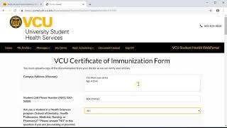 VCU Student Health Web Portal Tutorial
