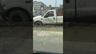 Pickup Truck Stuck in Fresh Concrete While Trying to Reverse