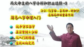 职业选择3-3，丙火日主的八字格局分析，伤官格，喜用神，财和印在格局中的重要作用，