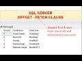 SQL Server OFFSET FETCH CLAUSES