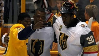 P.K. and Malcolm Subban all smiles prior to 1st game against each other