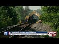 crews cleaning up after yesterday s train derailment