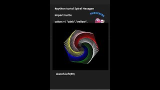 Draw Colorful Spiral Web Using Turtle Graphics in Python #pythonprogramming #pythonshorts #Ajcoding